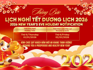 THÔNG BÁO NGHỈ TẾT DƯƠNG LỊCH 